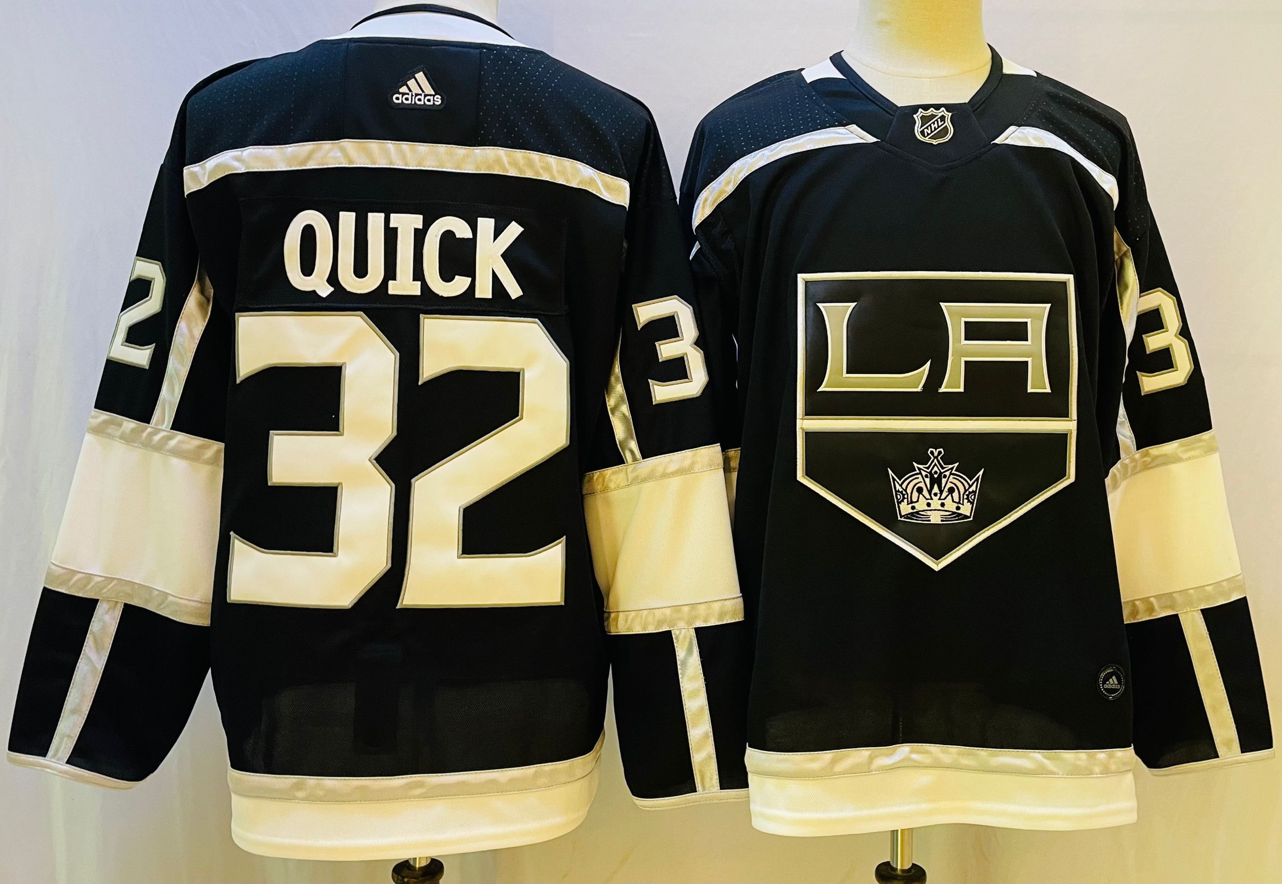 Men Los Angeles Kings #32 Quick Black Throwback 2022 Adidas NHL Jersey